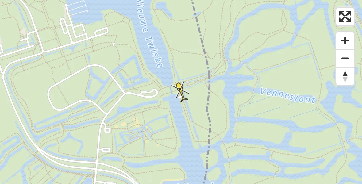 Routekaart van de vlucht: Lifeliner 1 naar Oostzaan