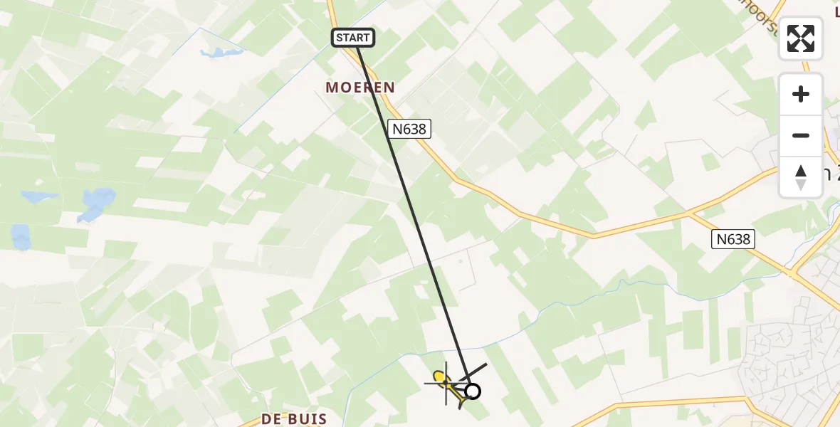 Routekaart van de vlucht: Lifeliner 2 naar Zundert, Achtmaalseweg