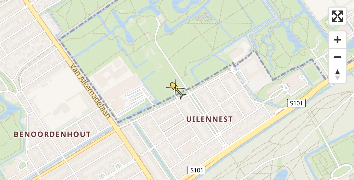 Routekaart van de vlucht: Lifeliner 1 naar Wassenaar