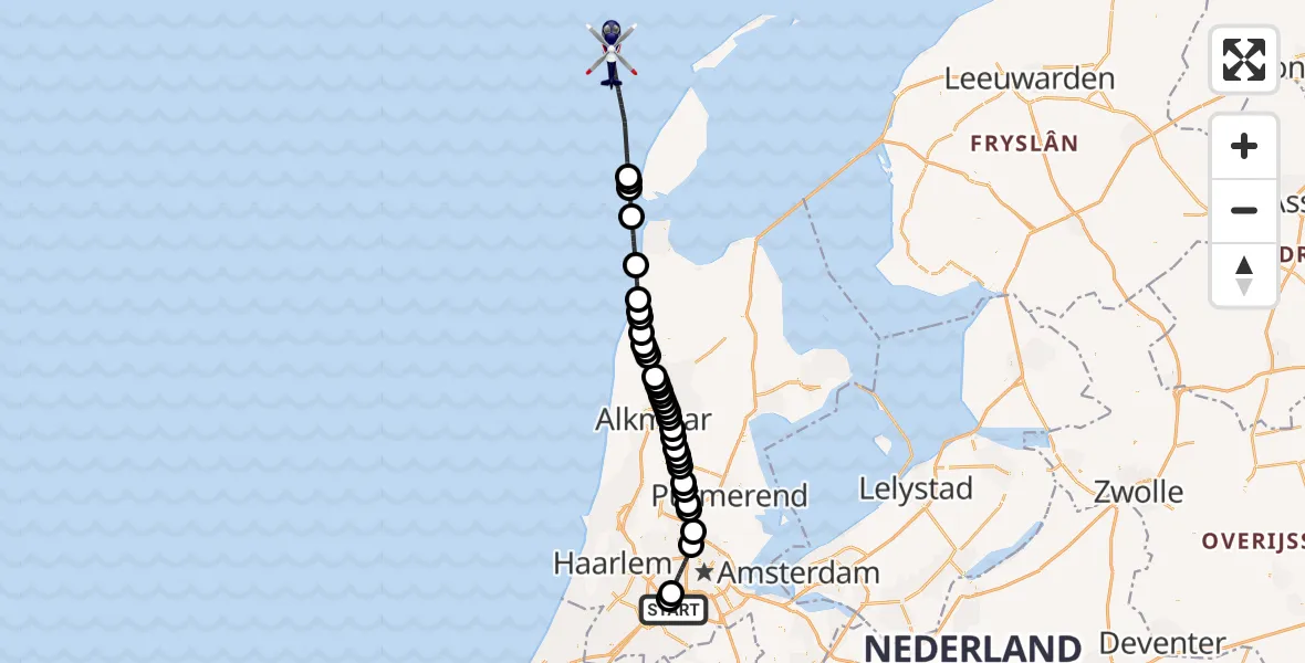 Vluchtroute Politiehelikopter Schiphol - , 23 juni 2025, 11:51