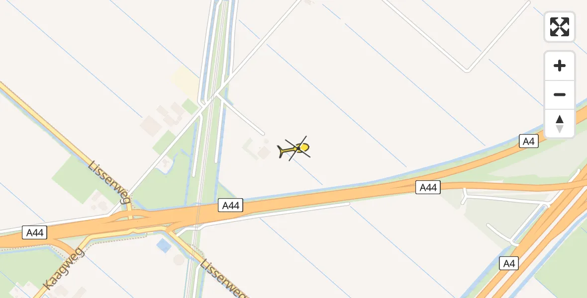 Routekaart van de vlucht: Politieheli naar Nieuw-Vennep