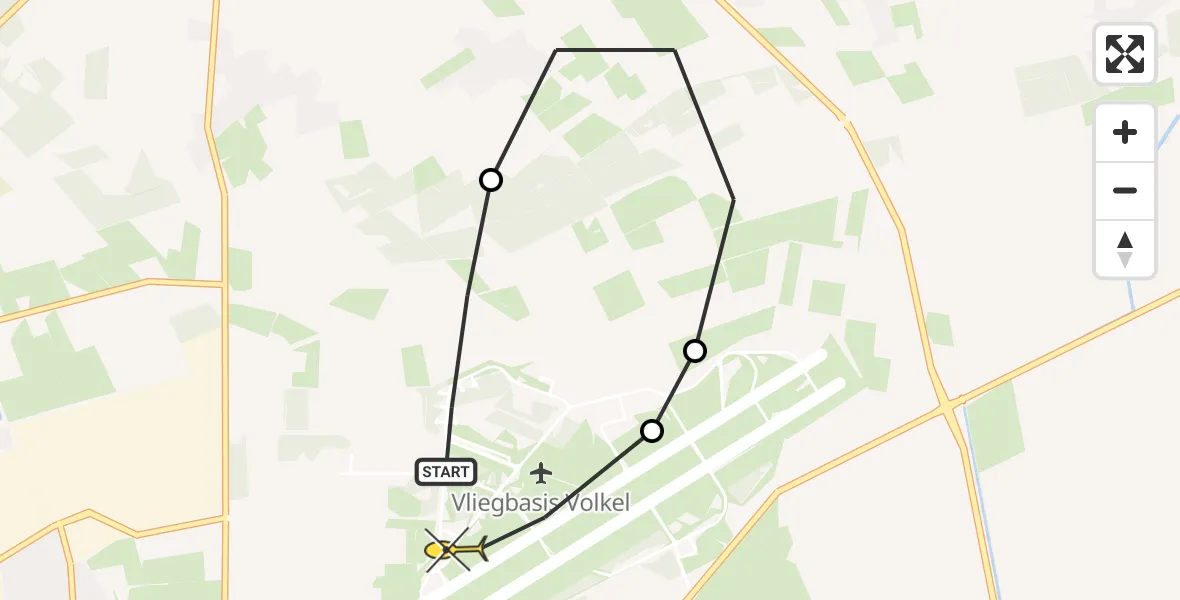 Routekaart van de vlucht: Lifeliner 3 naar Vliegbasis Volkel, Houtvennen