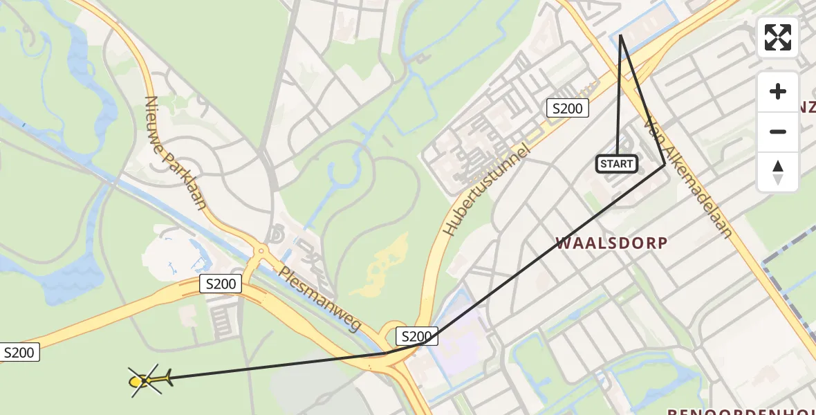 Routekaart van de vlucht: Politiehelikopter naar Den Haag, De 72 Trapjes