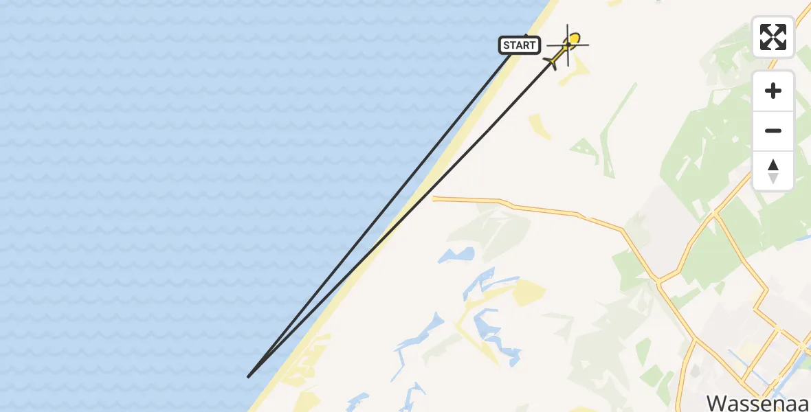 Routekaart van de vlucht: Politiehelikopter naar Wassenaar, Wassenaar 1 Meijendel