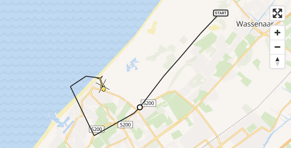 Routekaart van de vlucht: Politiehelikopter naar Den Haag, Hoge Pad