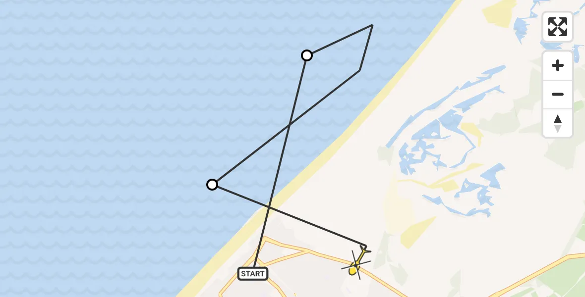 Routekaart van de vlucht: Politieheli naar Den Haag, Van Alkemadelaan