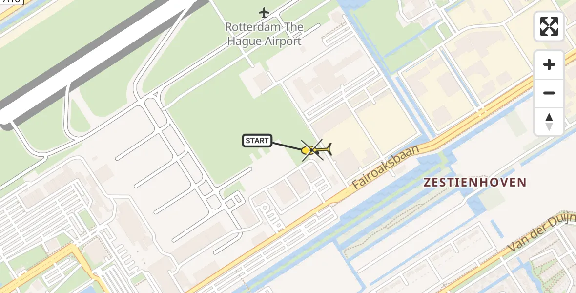 Routekaart van de vlucht: Lifeliner 2 naar Rotterdam The Hague Airport, Brandenburgbaan