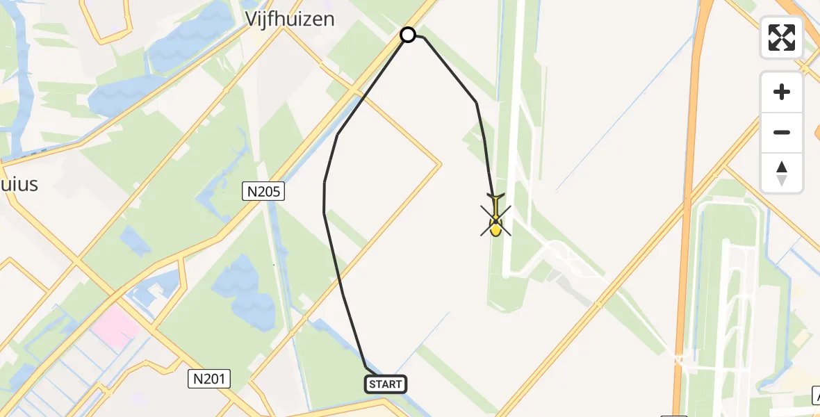 Routekaart van de vlucht: Politieheli naar Schiphol, Drie Merenweg