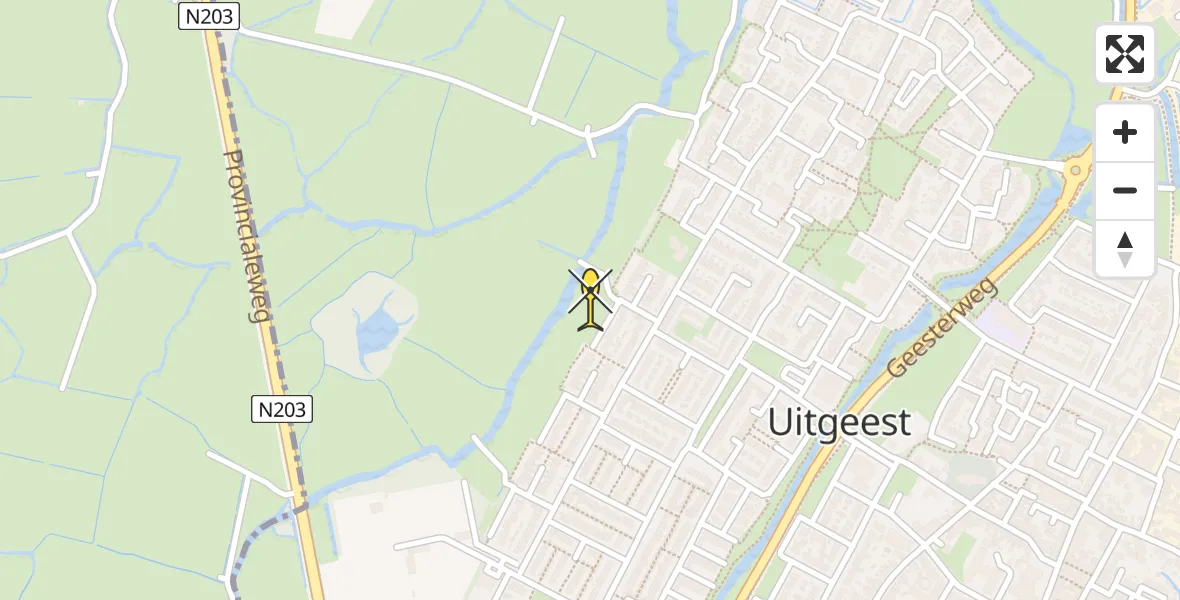 Routekaart van de vlucht: Lifeliner 1 naar Uitgeest