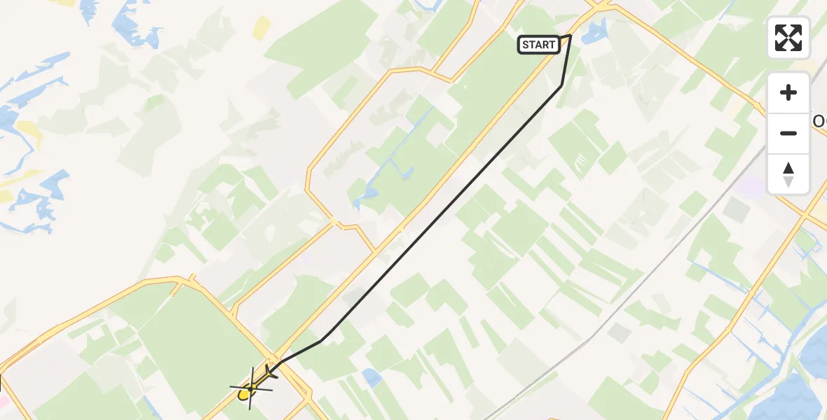 Routekaart van de vlucht: Politiehelikopter naar Den Haag, Persijnlaan
