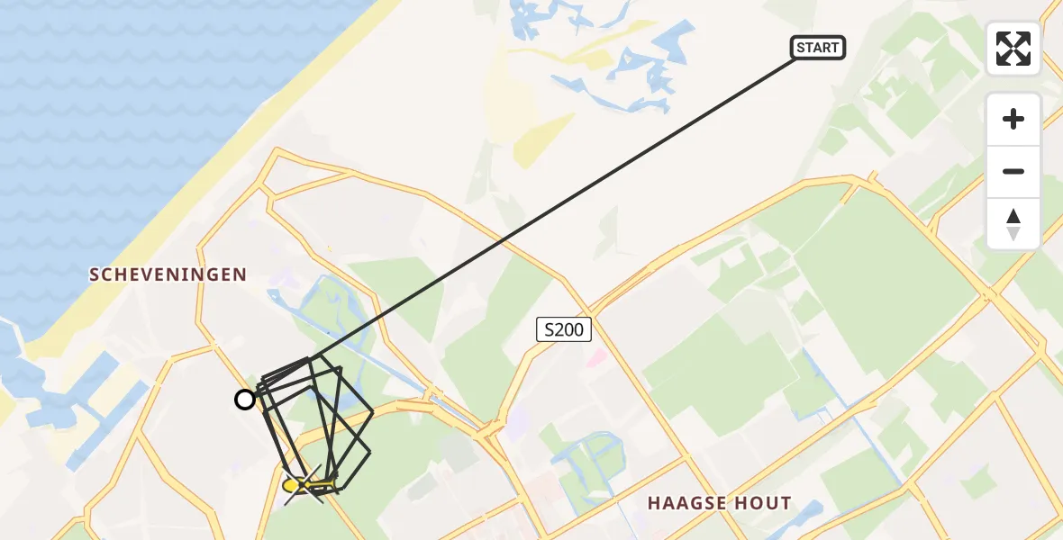 Routekaart van de vlucht: Politiehelikopter naar Den Haag, Frankenslag