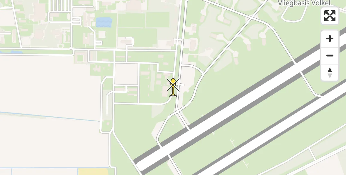 Vluchtroute Politiehelikopter van Vliegbasis Volkel naar Vliegbasis Volkel