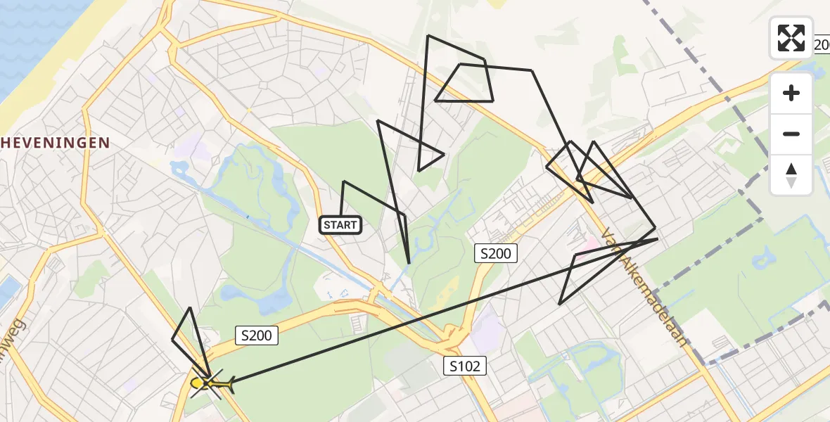 Routekaart van de vlucht: Politieheli naar Den Haag, Jan Willem Frisohof