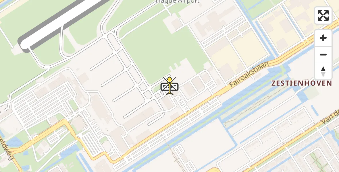 Vluchtroute Politiehelikopter van Rotterdam The Hague Airport naar Rotterdam The Hague Airport