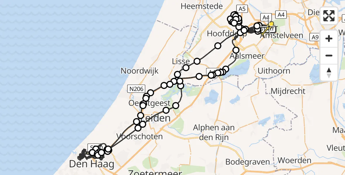 Routekaart van de vlucht: Politieheli naar Schiphol, Thermiekstraat