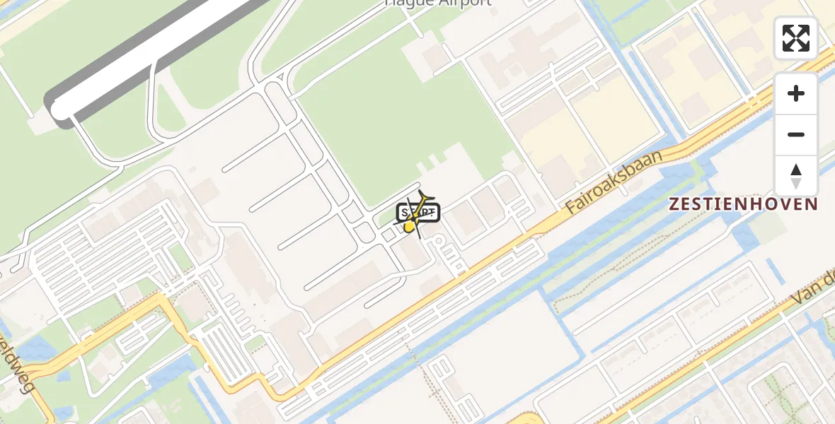 Routekaart van de vlucht: Politieheli naar Rotterdam The Hague Airport, Fornebubaan
