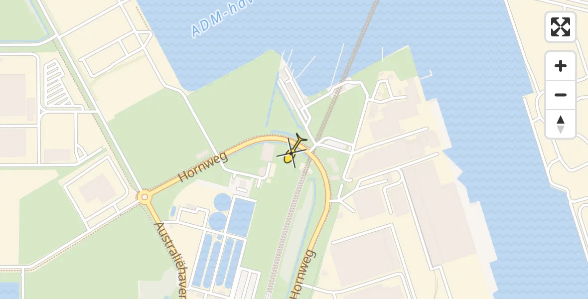 Routekaart van de vlucht: Lifeliner 1 naar Amsterdam Heliport