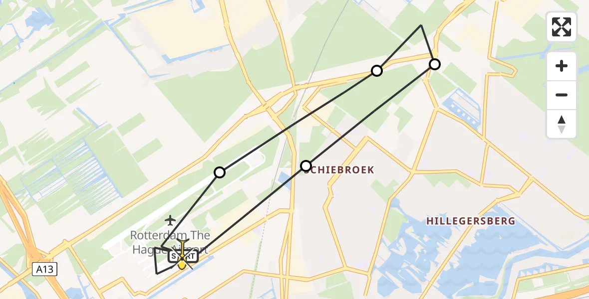 Routekaart van de vlucht: Lifeliner 2 naar Rotterdam The Hague Airport, Lutonbaan