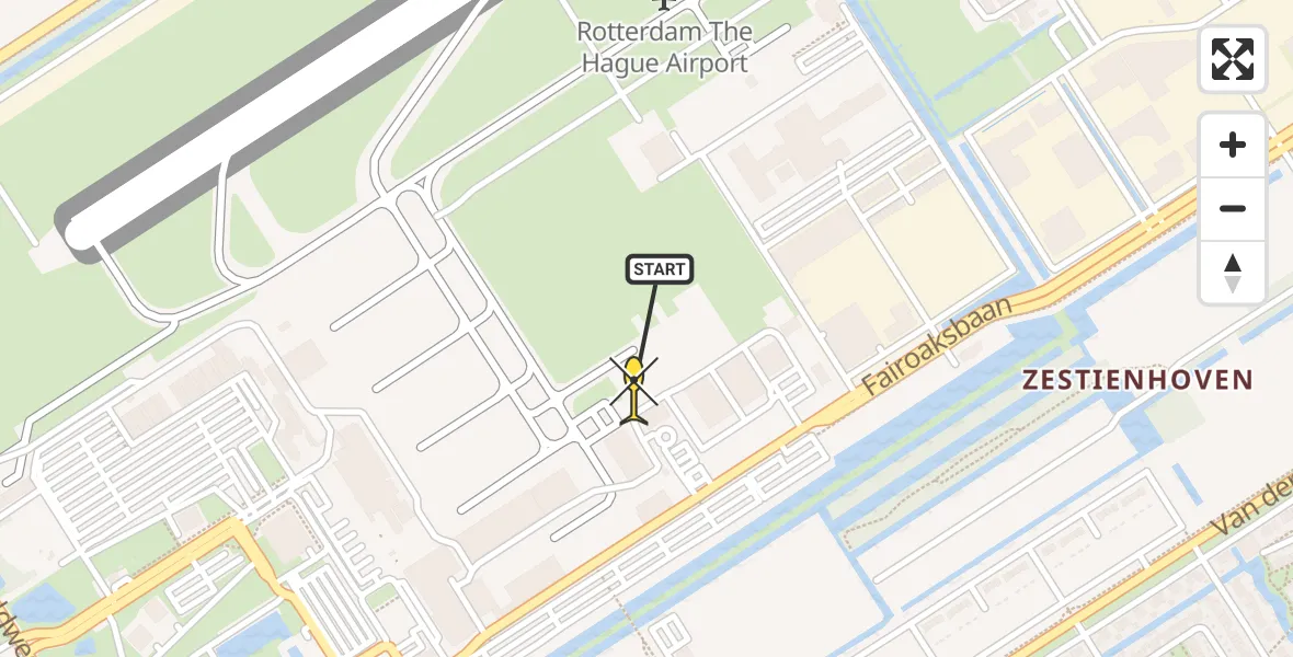 Routekaart van de vlucht: Politieheli naar Rotterdam The Hague Airport, Fornebubaan