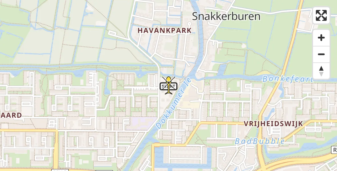 Routekaart van de vlucht: Lifeliner 4 naar Leeuwarden, Eeskwerd