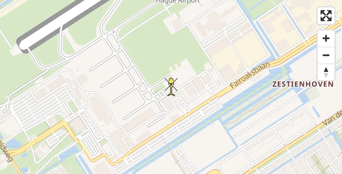 Routekaart van de vlucht: Politieheli naar Rotterdam The Hague Airport