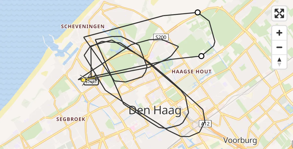 Routekaart van de vlucht: Politiehelikopter naar Den Haag, Van Dorpstraat