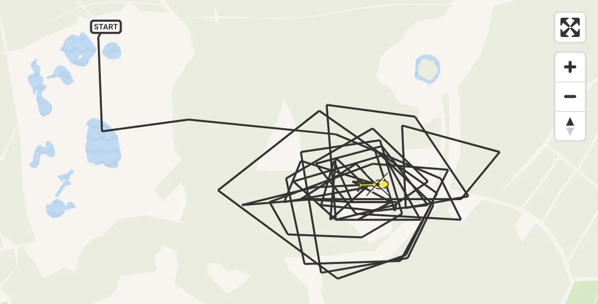 Routekaart van de vlucht: Politieheli naar Leende, Leenderbos