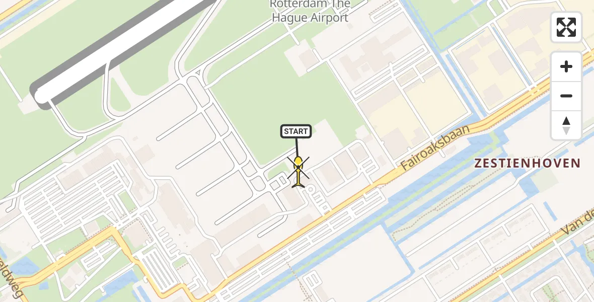 Routekaart van de vlucht: Politieheli naar Rotterdam The Hague Airport, Fornebubaan