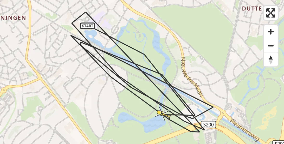 Routekaart van de vlucht: Politieheli naar Den Haag, Seinpoststraat