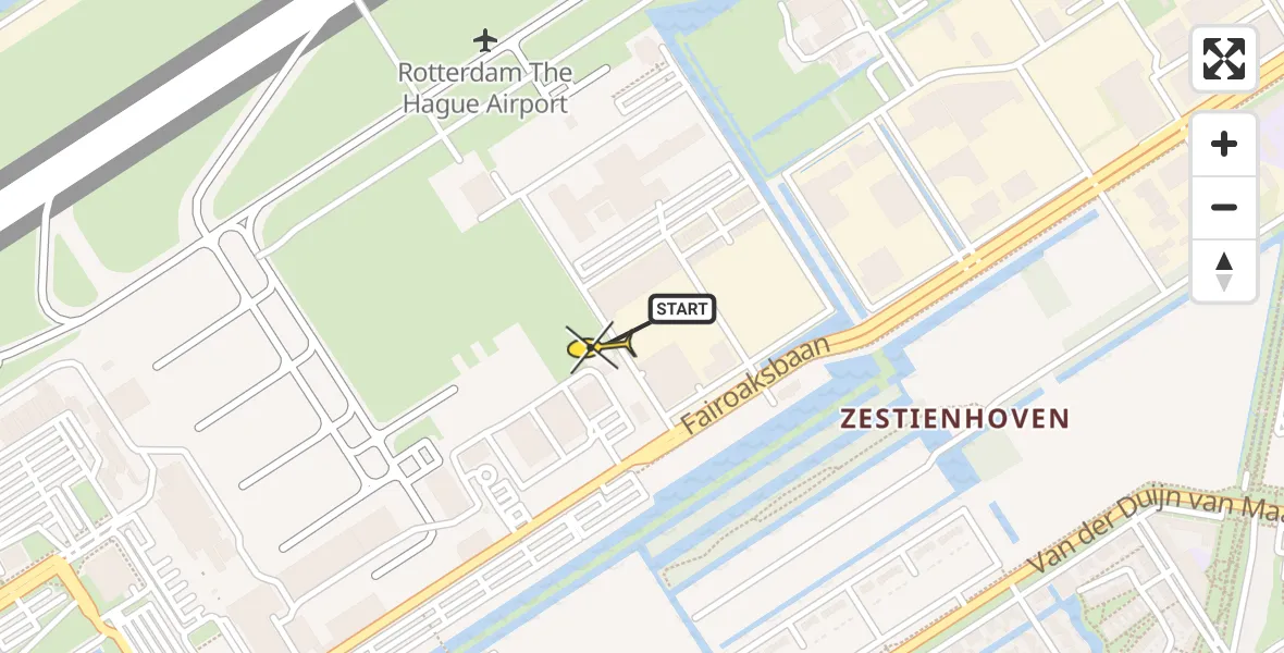 Routekaart van de vlucht: Lifeliner 2 naar Rotterdam The Hague Airport, Brandenburgbaan