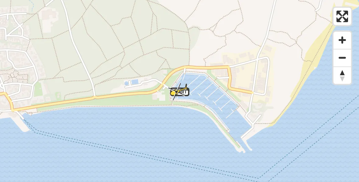 Routekaart van de vlucht: Ambulanceheli naar Vlieland Heliport, Havenweg