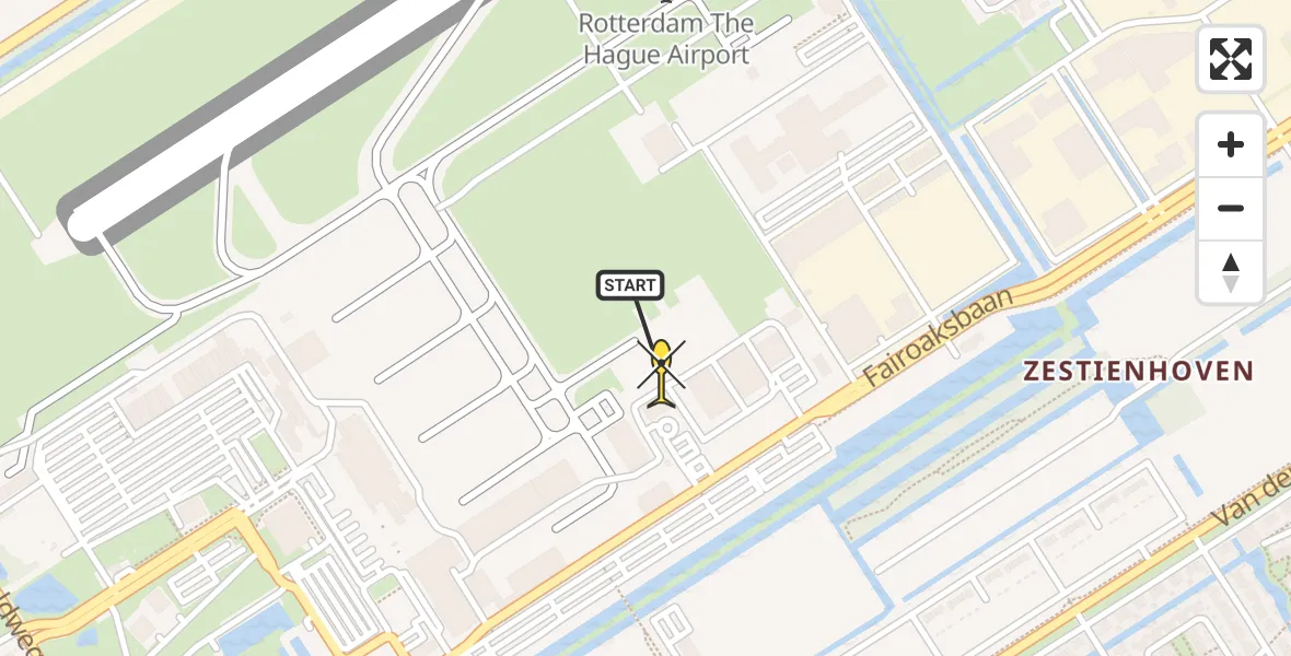 Routekaart van de vlucht: Politieheli naar Rotterdam The Hague Airport, Fornebubaan
