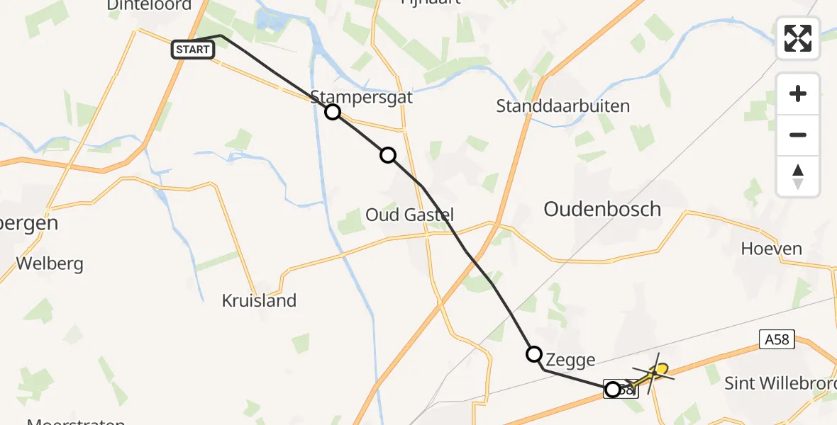 Routekaart van de vlucht: Lifeliner 2 naar Breda International Airport, Noordzeedijk