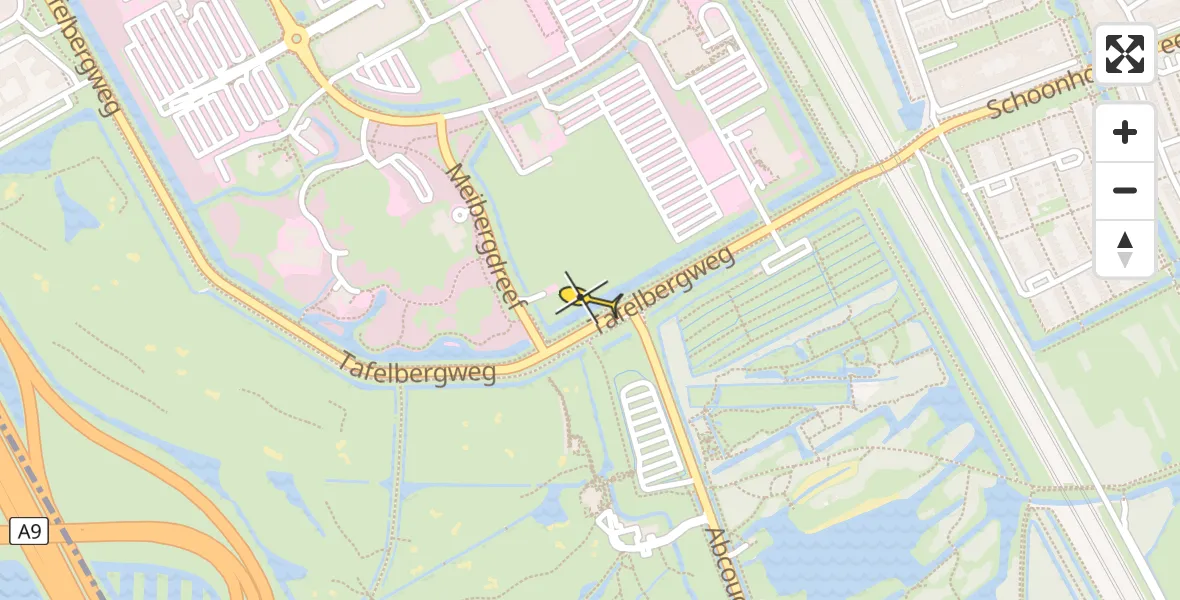 Routekaart van de vlucht: Lifeliner 1 naar Academisch Medisch Centrum (AMC)