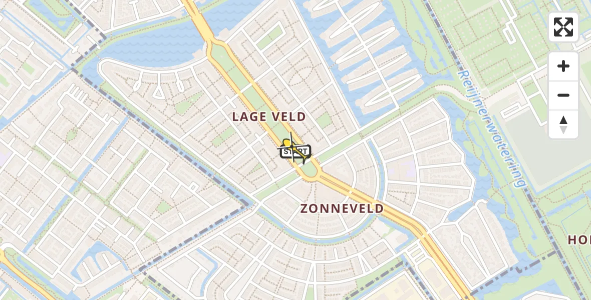 Routekaart van de vlucht: Lifeliner 2 naar Den Haag, Middenweg