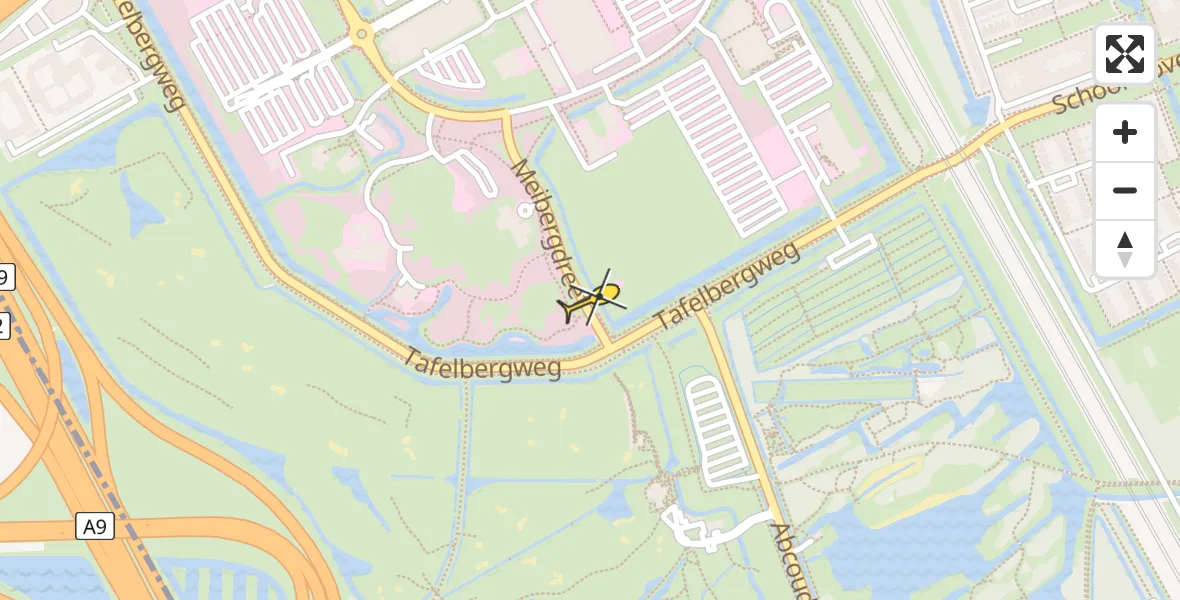 Routekaart van de vlucht: Lifeliner 1 naar Academisch Medisch Centrum (AMC)