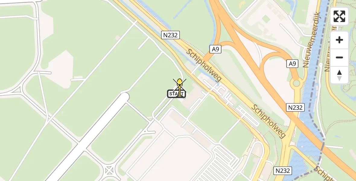 Vluchtroute Politiehelikopter van Schiphol naar Schiphol