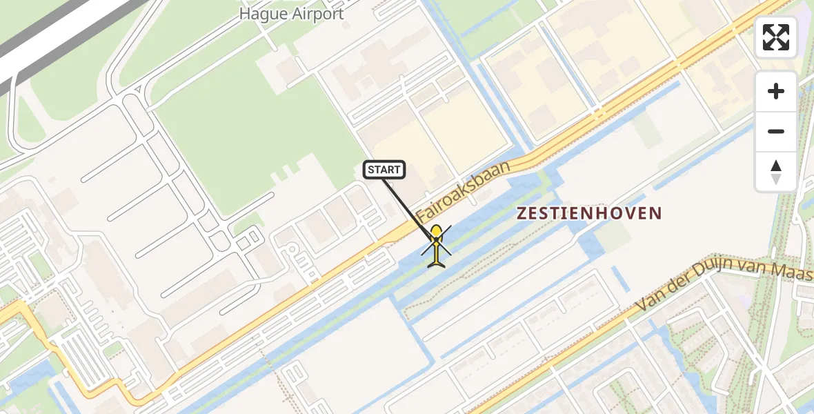 Routekaart van de vlucht: Lifeliner 2 naar Rotterdam The Hague Airport, Brandenburgbaan