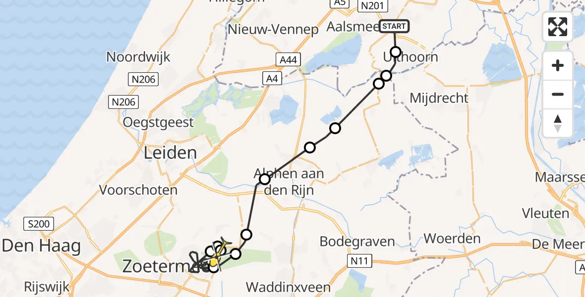 Routekaart van de vlucht: Politiehelikopter naar Benthuizen, Vuurlijn