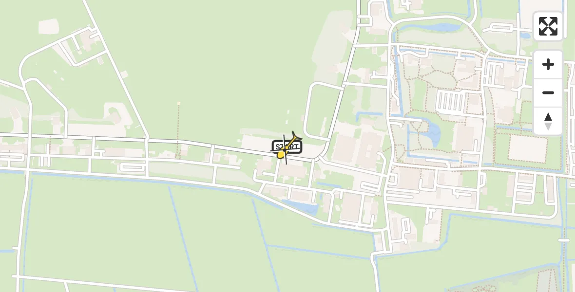 Routekaart van de vlucht: Ambulancehelikopter naar Vliegbasis Leeuwarden, Keegsdijkje