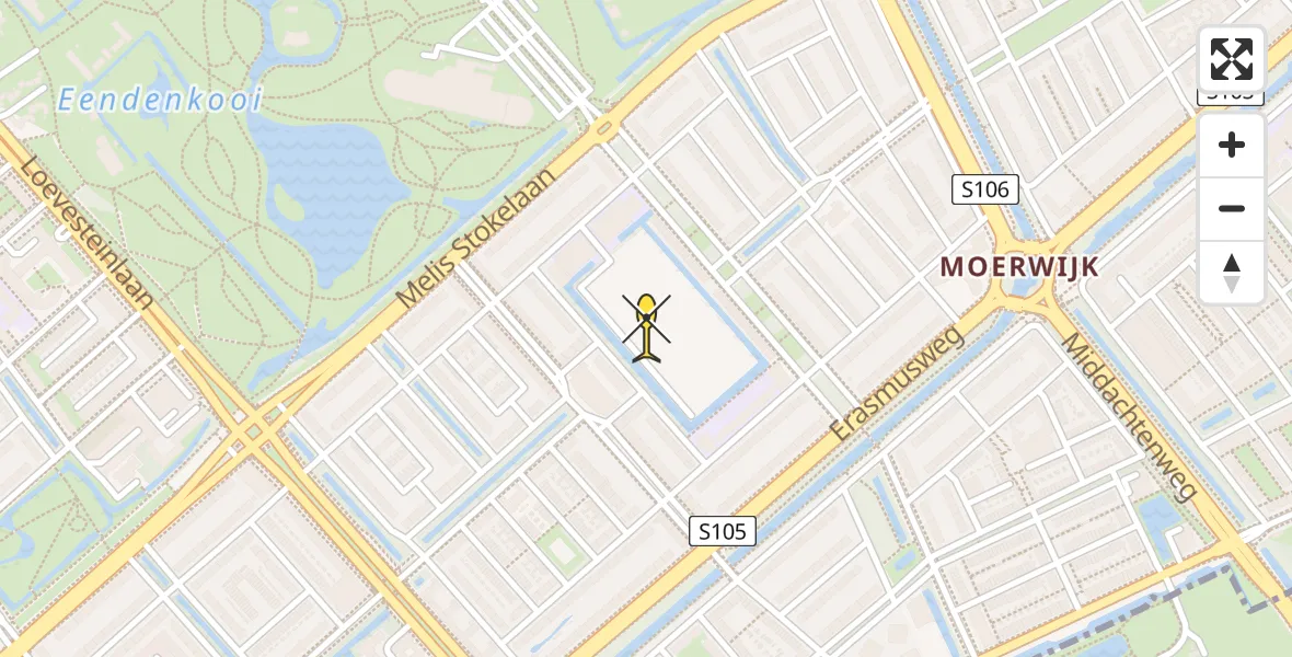 Routekaart van de vlucht: Lifeliner 2 naar Den Haag