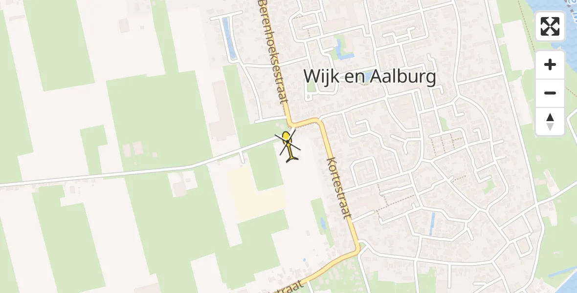 Routekaart van de vlucht: Lifeliner 1 naar Wijk en Aalburg