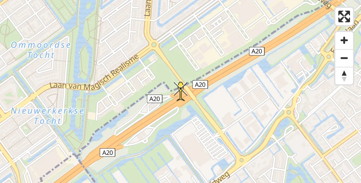 Routekaart van de vlucht: Lifeliner 2 naar Rotterdam