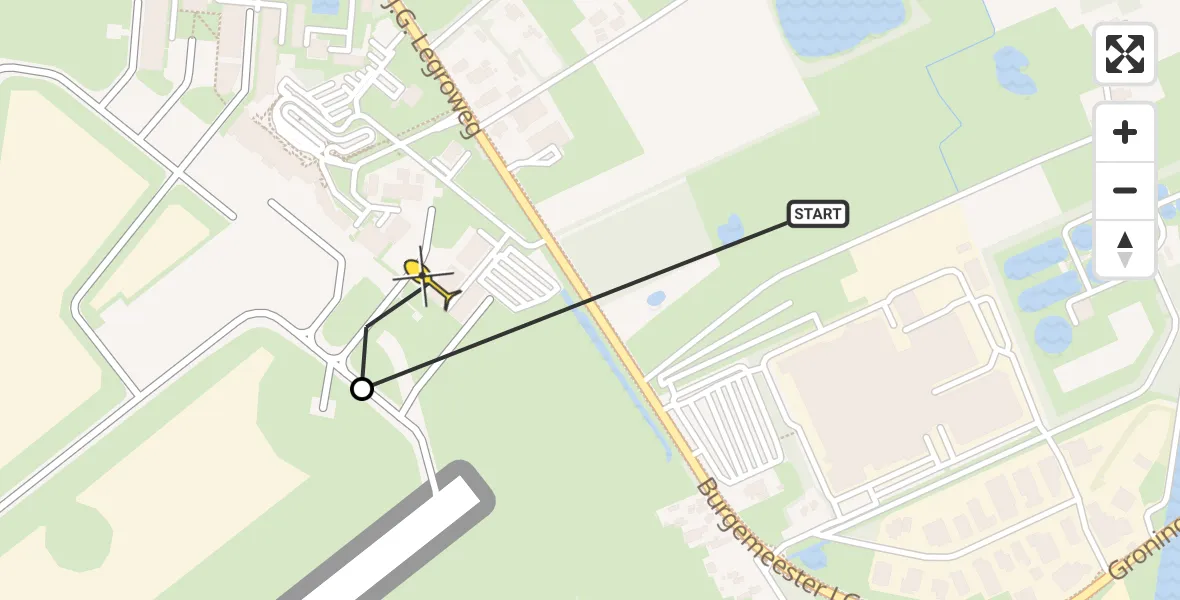 Routekaart van de vlucht: Lifeliner 4 naar Groningen Airport Eelde, Machlaan