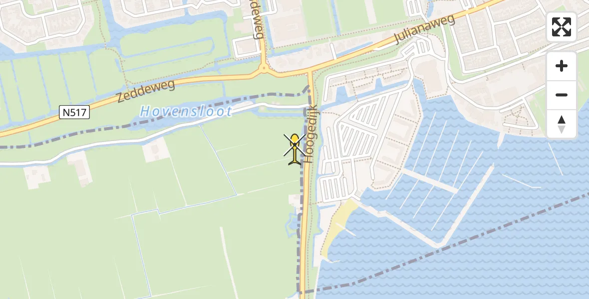 Routekaart van de vlucht: Lifeliner 1 naar Katwoude