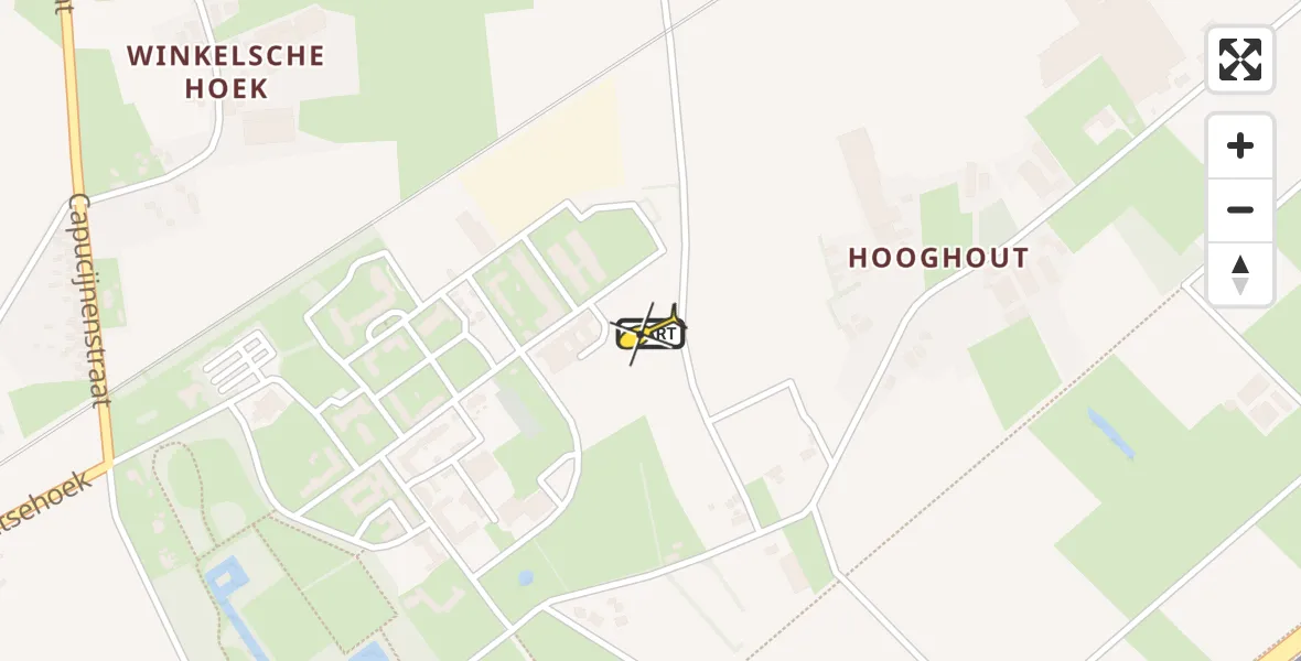 Routekaart van de vlucht: Lifeliner 3 naar Biezenmortel, Kievitsvlucht