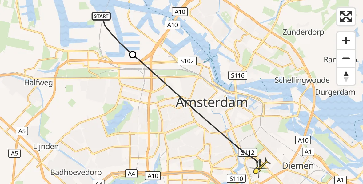 Routekaart van de vlucht: Lifeliner 1 naar Amsterdam, Maltaweg