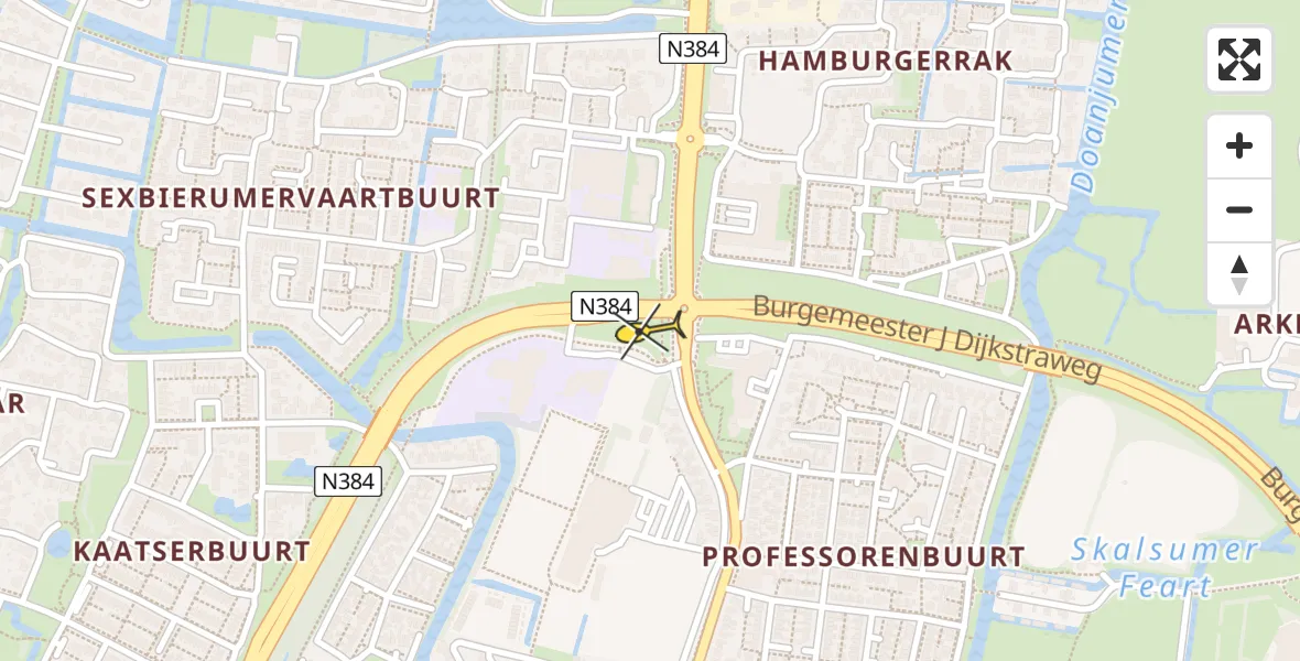 Routekaart van de vlucht: Lifeliner 1 naar Franeker