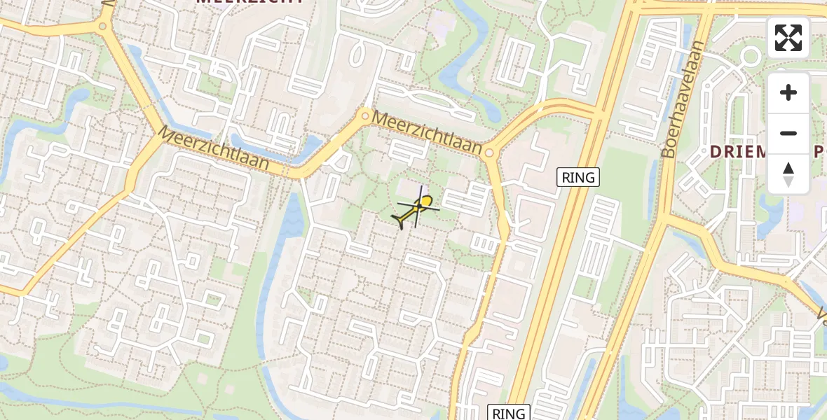 Routekaart van de vlucht: Traumahelikopter naar Zoetermeer