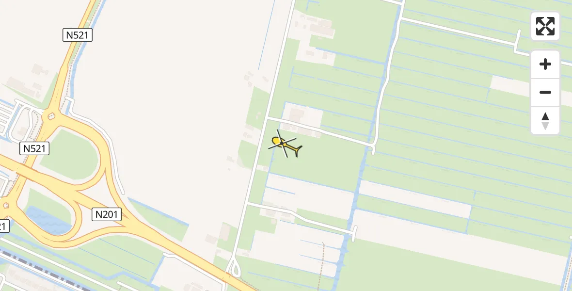 Routekaart van de vlucht: Lifeliner 1 naar Amstelveen